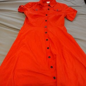 Red shirt dress